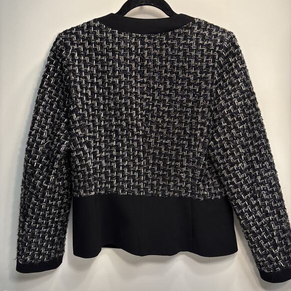 Peter Nygard Boucle Tweed Blazer Jacket Silver Metallic - Sz 6 - Picture 2 of 16